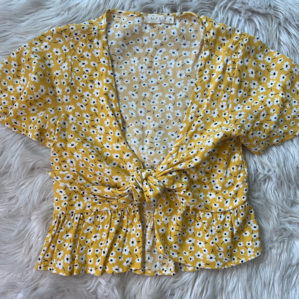 Floral Yellow Crop Top